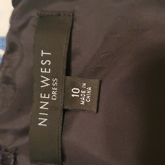 Women's Nine West Dress Size 10 Strapless Corseted Boning Patterned Cotton Used - Picture 5 of 6